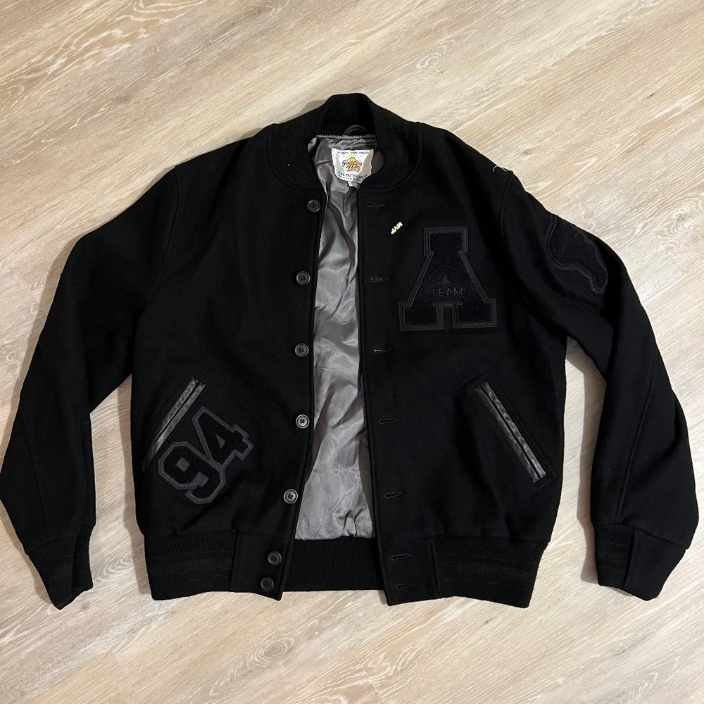 New Mens Golden Bear Sportswear Black Wool Varsity Jacket